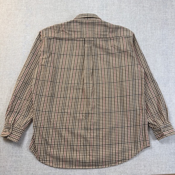 Cabela's Plaid Button Down Shirt Men's Large Brown Tan Long Sleeve Cotton - Picture 5 of 13